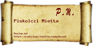 Piskolczi Mietta névjegykártya